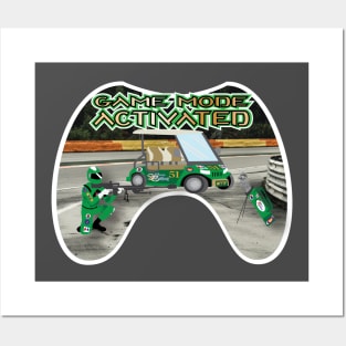 Green Race Track Game Mode Activated White Trim Posters and Art